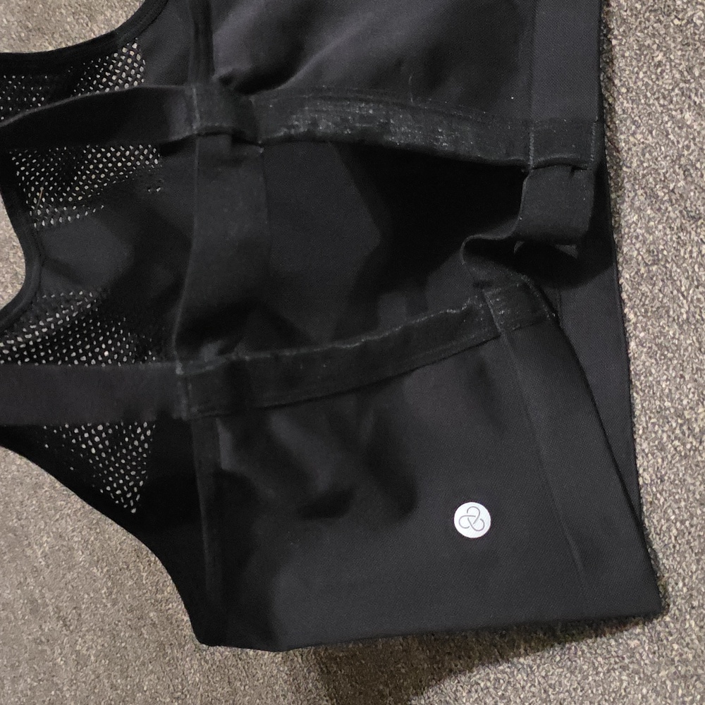 Zella Black Mesh Athletic Open Back  Tank - Picture 5 of 6